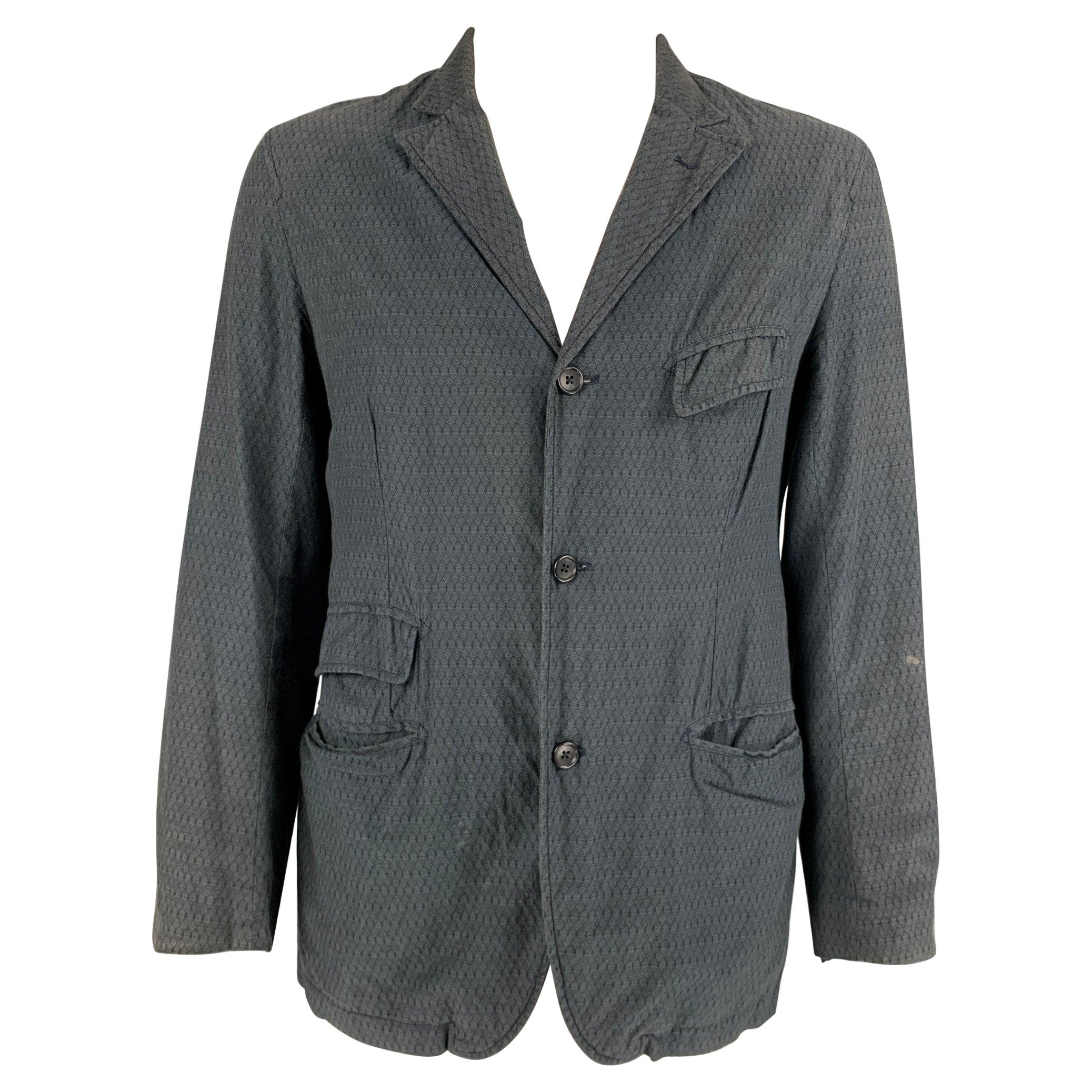 ENGINEERED GARMENTS Size XL Charcoal Rhombus Cotton Sport Coat For Sale