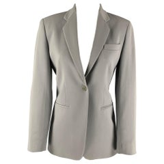 EMPORIO ARMANI Size 2 Grey Mint Polyester Blend Jacket
