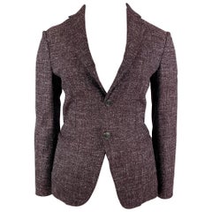 EMPORIO ARMANI - Blazer en cuir gris et violet, taille 10