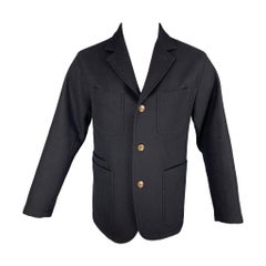 TS (S) Size 38 Navy Wool Notch Lapel Jacket
