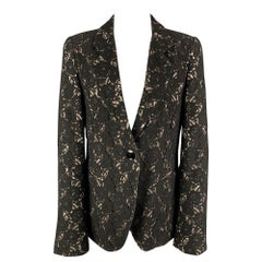 EMPORIO ARMANI Size 8 Black Light Grey Cotton Polyamide Jacket