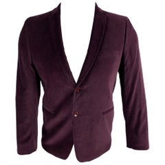 MICHAEL KORS Size 36 Purple Velvet Cotton Sport Coat