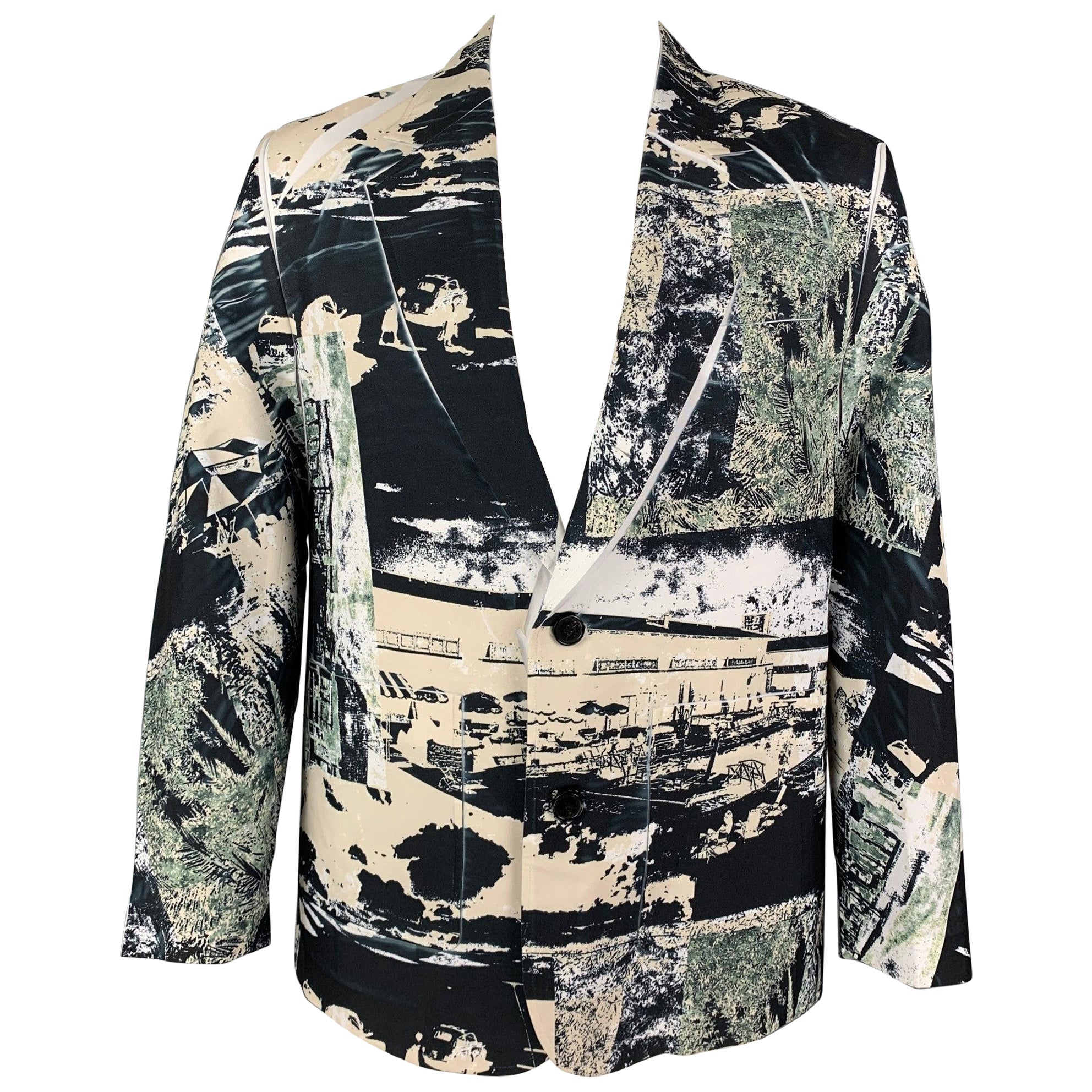 3.1 PHILLIP LIM Size 40 Multi-Color Print Not Listed Oversized Sport Coat For Sale
