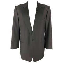 Ermenegildo Zegna Taille 48 Manteau de sport court en laine noire Tuxedo