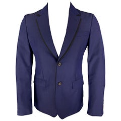 ALEXANDER MCQUEEN Size 34 Purple Black Wool Mohair Sport Coat