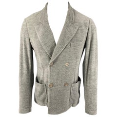 GIORGIO ARMANI - Manteau de sport croisé en coton mélangé gris, taille 42