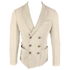 GIORGIO ARMANI - Manteau de sport blanc cassé tissé en viscose mélangée, taille 36