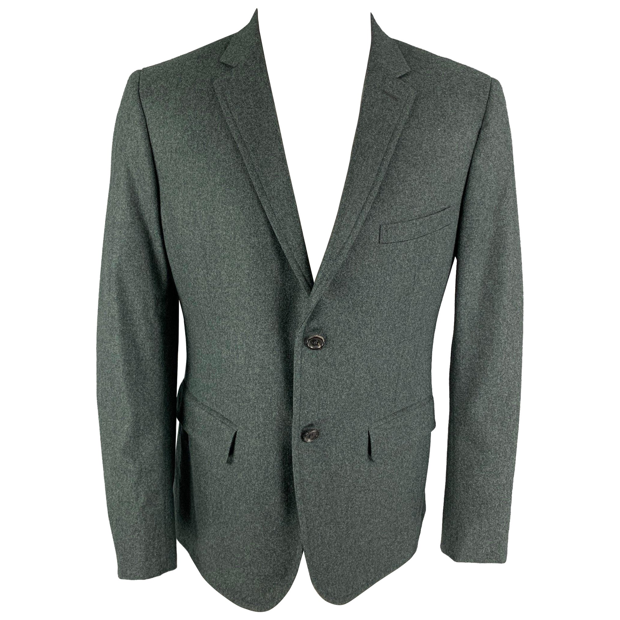BAND OF OUTSIDERS Size 42 Green Wool Notch Lapel Sport Coat For Sale