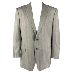 ERMENEGILDO ZEGNA - Manteau de sport à chevrons gris clair, taille 50