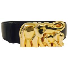 Vintage  Cartier Belt with Elephants Buckle