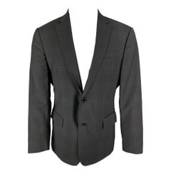 JOHN VARVATOS Size 40 Black Plaid Wool Notch Lapel Sport Coat