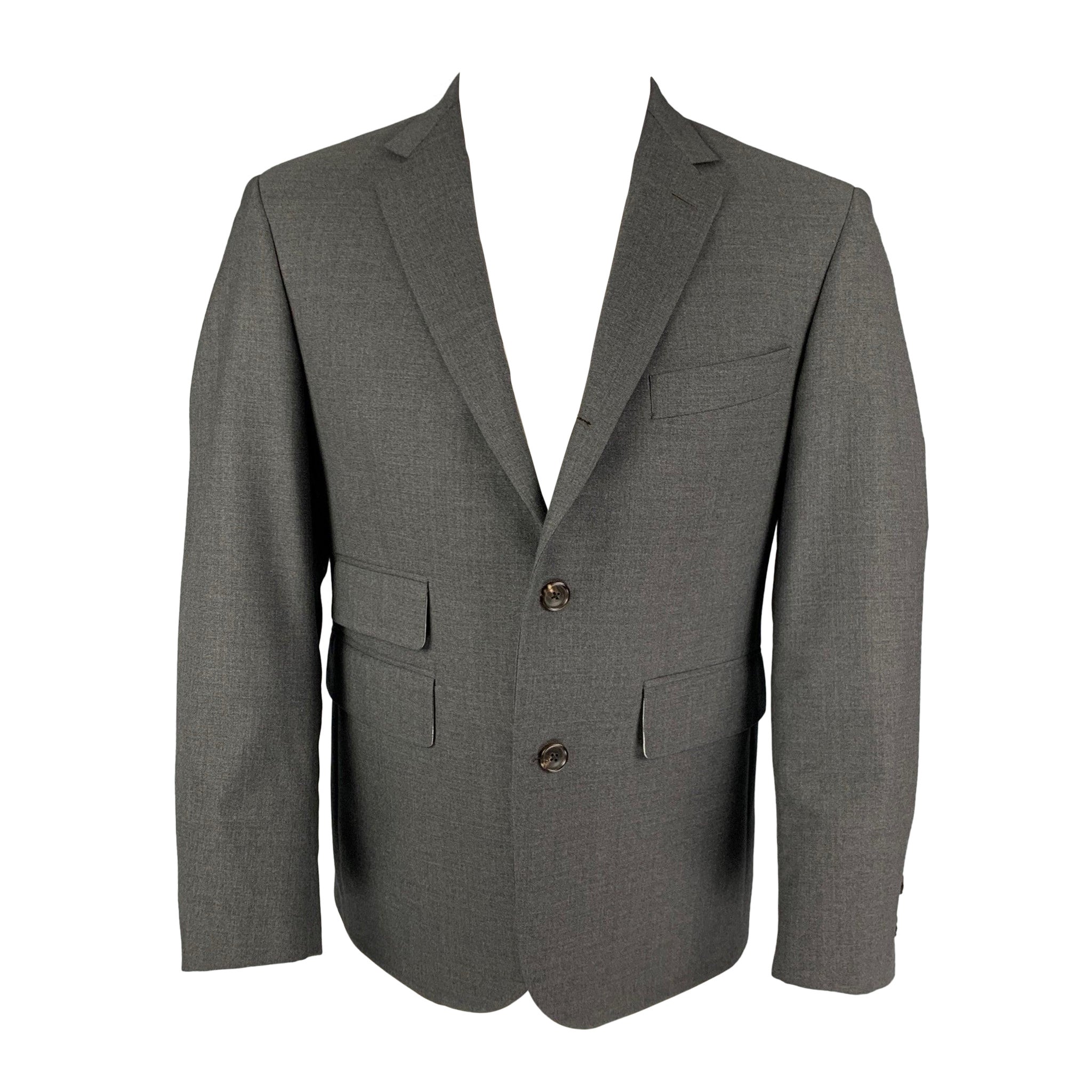 BLACK FLEECE Size 38 Dark Gray Wool Notch Lapel Sport Coat For Sale