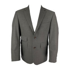 BLACK FLEECE Taille 38 Manteau de sport en laine gris foncé à revers échancré