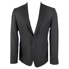 THEORY Size 38 Short Black Wool Notch Lapel Sport Coat