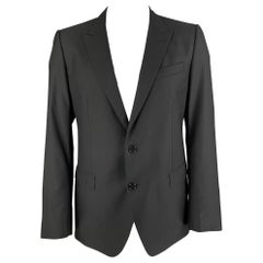 DOLCE & GABBANA Size 44 Black Wool Blend Peak Lapel Sport Coat