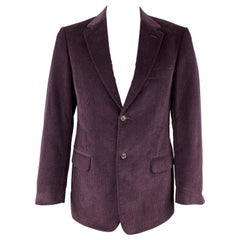 VALENTINO Taille 40 Manteau de sport à revers échancré en velours côtelé de coton violet