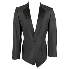 YVES SAINT LAURENT by Tom Ford Size 40 Textured Silk Notch Lapel Sport Coat