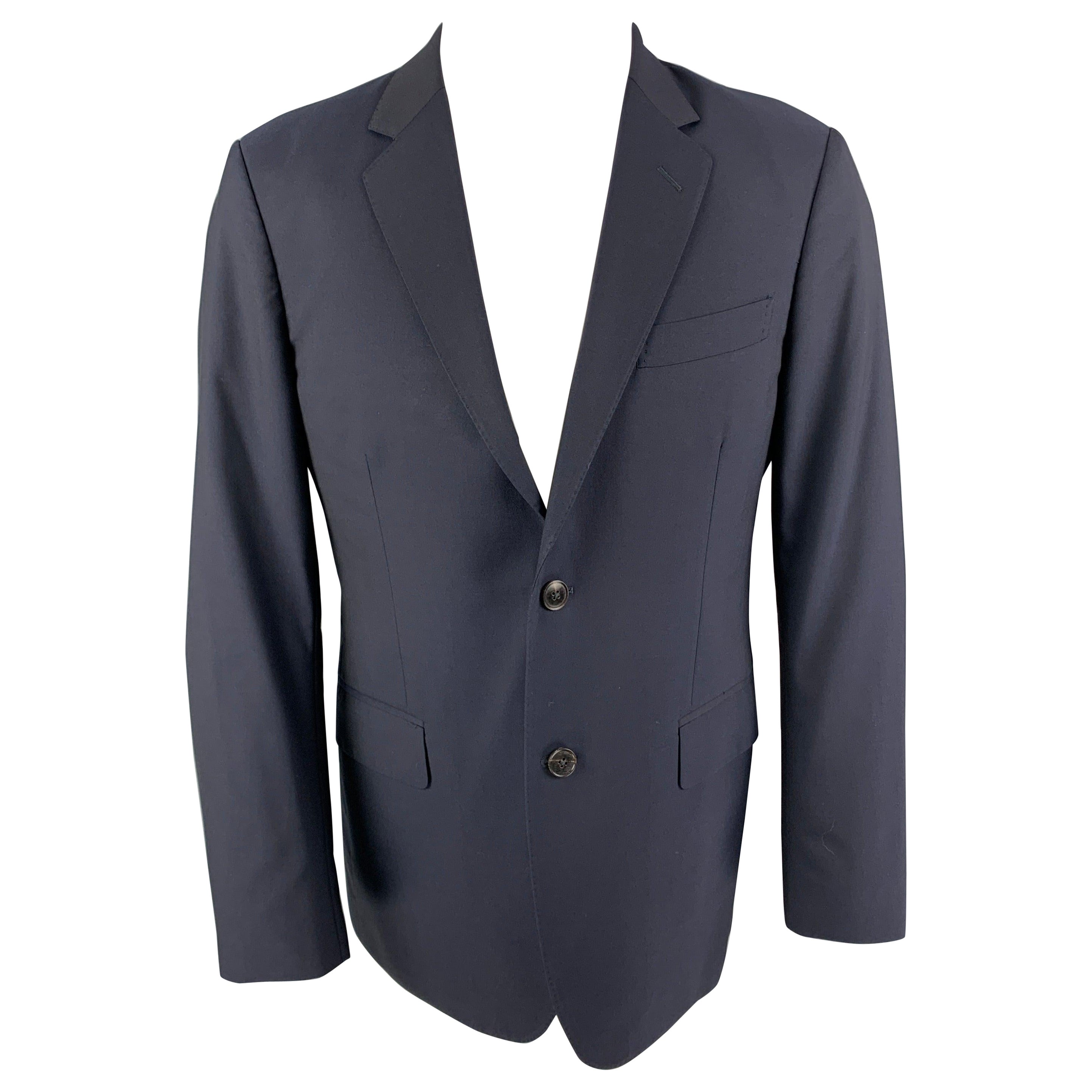 GUCCI Size 40 Navy Wool Single Breasted Sport Coat For Sale