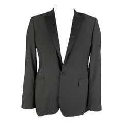 CALVIN KLEIN COLLECTION Taille 41 - Manteau de smoking de sport en laine noire