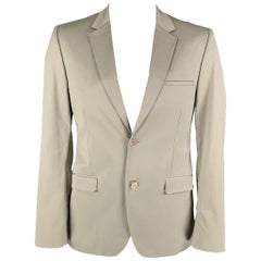 CALVIN KLEIN COLLECTION Size 40 Khaki Cotton Sport Coat