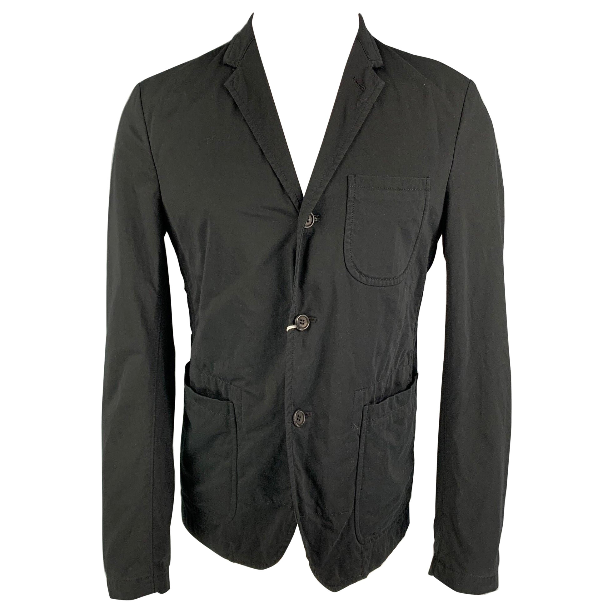COMME des GARCONS HOMME Size L Black Cotton Blend Sport Coat For Sale