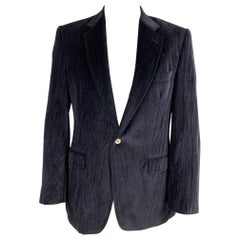 DOLCE & GABBANA Size 42 Dark Purple Cotton Single Button Sport Coat