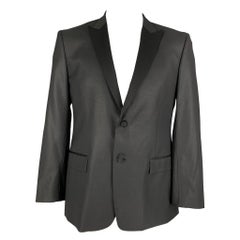 VERSACE COLLECTION Size 42 Black Polyester Blend Tuxedo Sport Coat