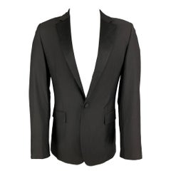 CALVIN KLEIN COLLECTION Taille 38 Manteau de smoking de sport en laine noire