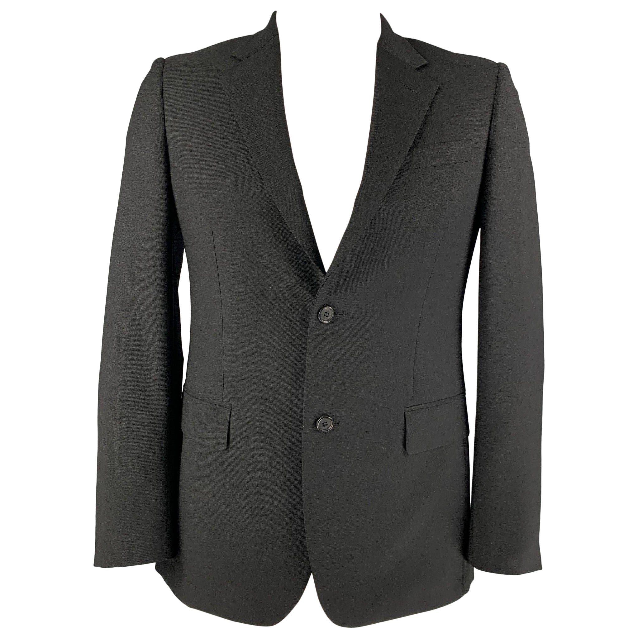 PRADA Size 40 Black Wool Mohair Sport Coat For Sale