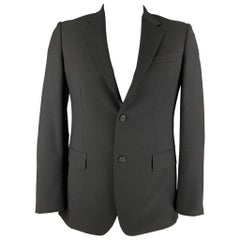 PRADA Size 40 Black Wool Mohair Sport Coat