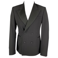 DRIES VAN NOTEN Size 38 Black Wool Peak Lapel Sport Coat