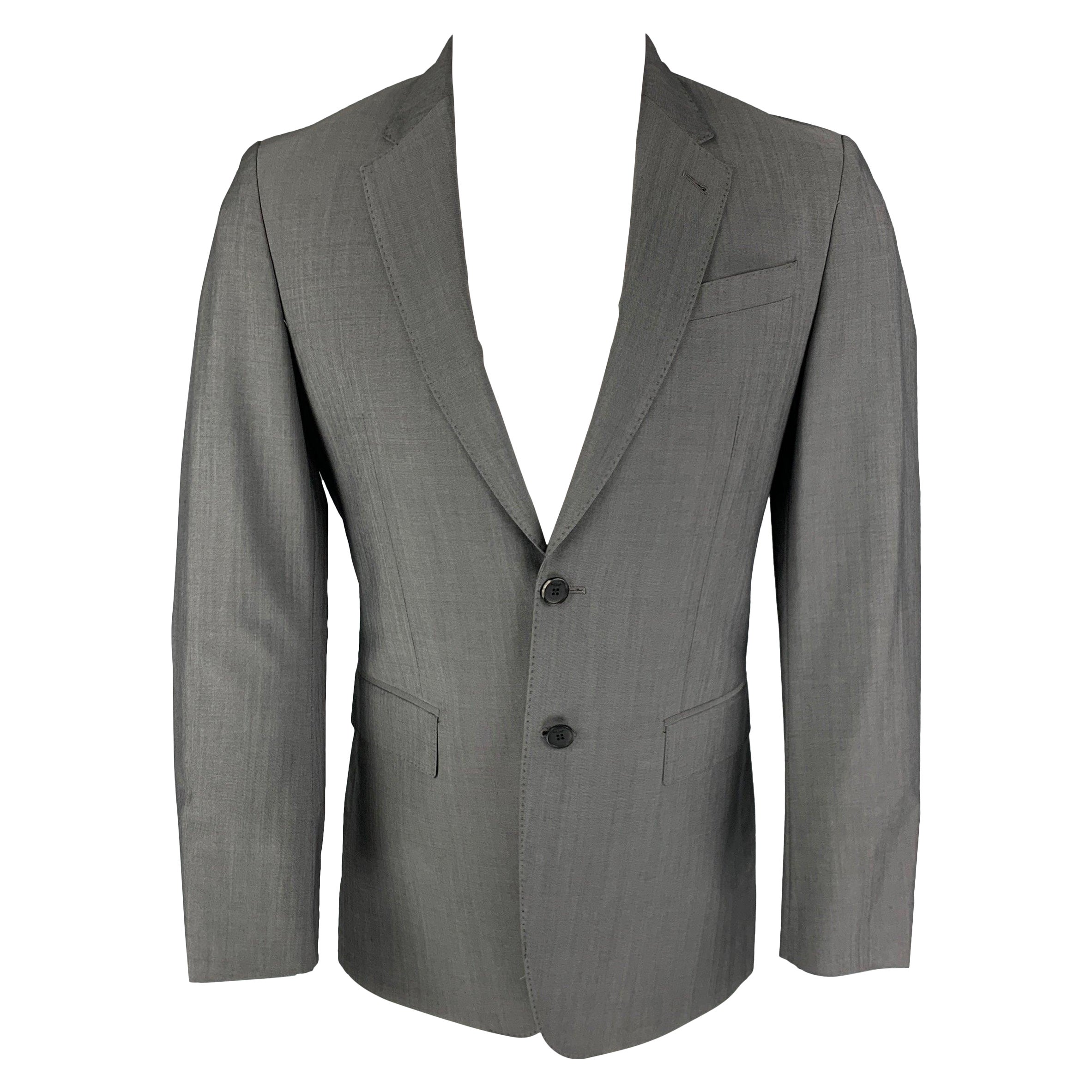 PAUL SMITH The Byard Size 36 Grey Wool Mohair Notch Lapel Sport Coat