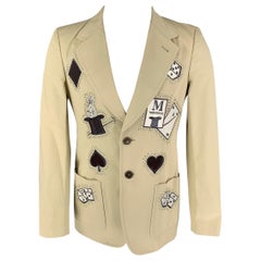 VIKTOR & ROLF Taille 36 Manteau de sport en coton beige à appliques en métal