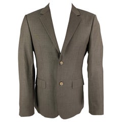 CALVIN KLEIN COLLECTION Taille 36 - Manteau de sport en laine gris à revers clouté