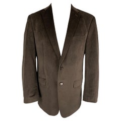 CALVIN KLEIN - Manteau de sport marron à revers en polyester, taille 40