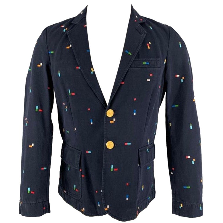 BAND OF OUTSIDERS Size 38 Multi-Color Embroidery Cotton Sport Coat For Sale