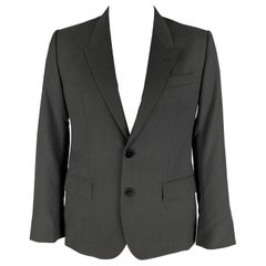 DOLCE & GABBANA Size 42 Regular Charcoal Wool Peak Lapel Sport Coat