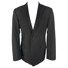 PAUL SMITH The Byard Size 40 Black Wool Peak Lapel Sport Coat