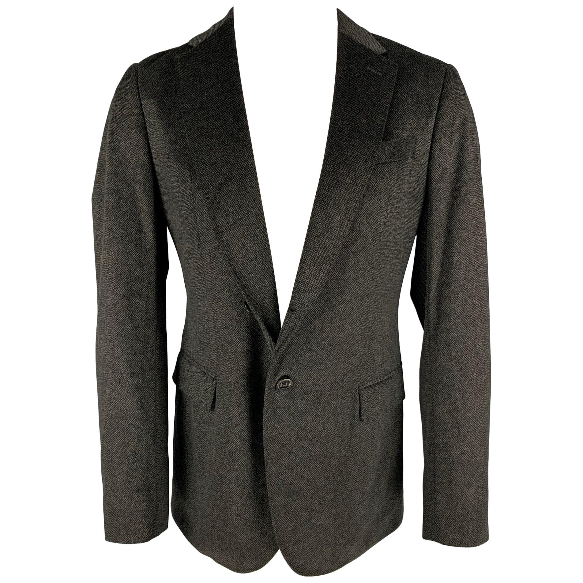 ARMANI COLLEzioni Taille 40 Regular Charcoal Black Heather Sport Coat en vente