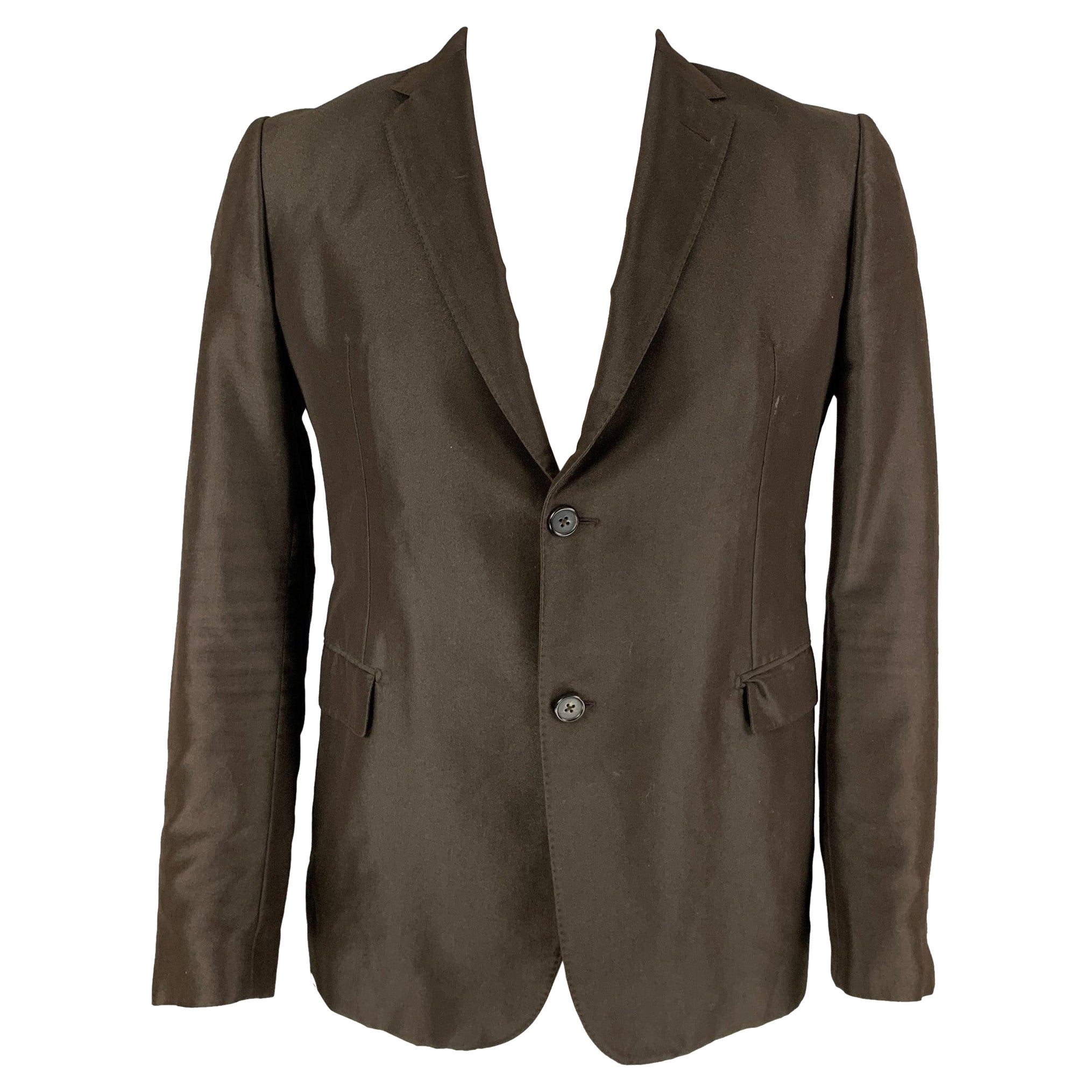 MARNI Size 42 Brown Cotton Polyester Notch Lapel Sport Coat For Sale