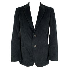 CALVIN KLEIN COLLECTION Size 44 Black Corduroy Cotton Sport Coat