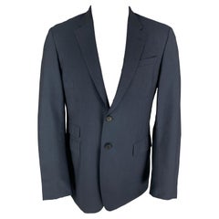 PAUL SMITH Size 40 Regular Steel Blue Wool Mohair Sport Coat