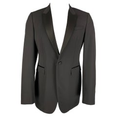 BURBERRY PRORSUM - Manteau de sport de smoking en laine vierge noire normale, taille 40