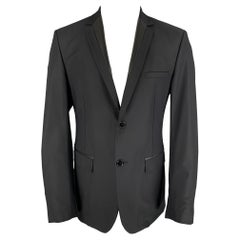 VERSACE COLLECTION Size 42 Black Polyamide Notch Lapel Sport Coat