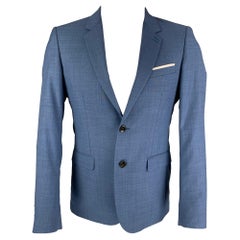 THE KOOPLES - Manteau de sport en laine bleue à revers clouté, taille 36