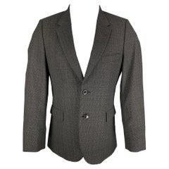 PAUL SMITH Size 40 Regular Charcoal & Black Plaid Wool Notch Lapel Suit