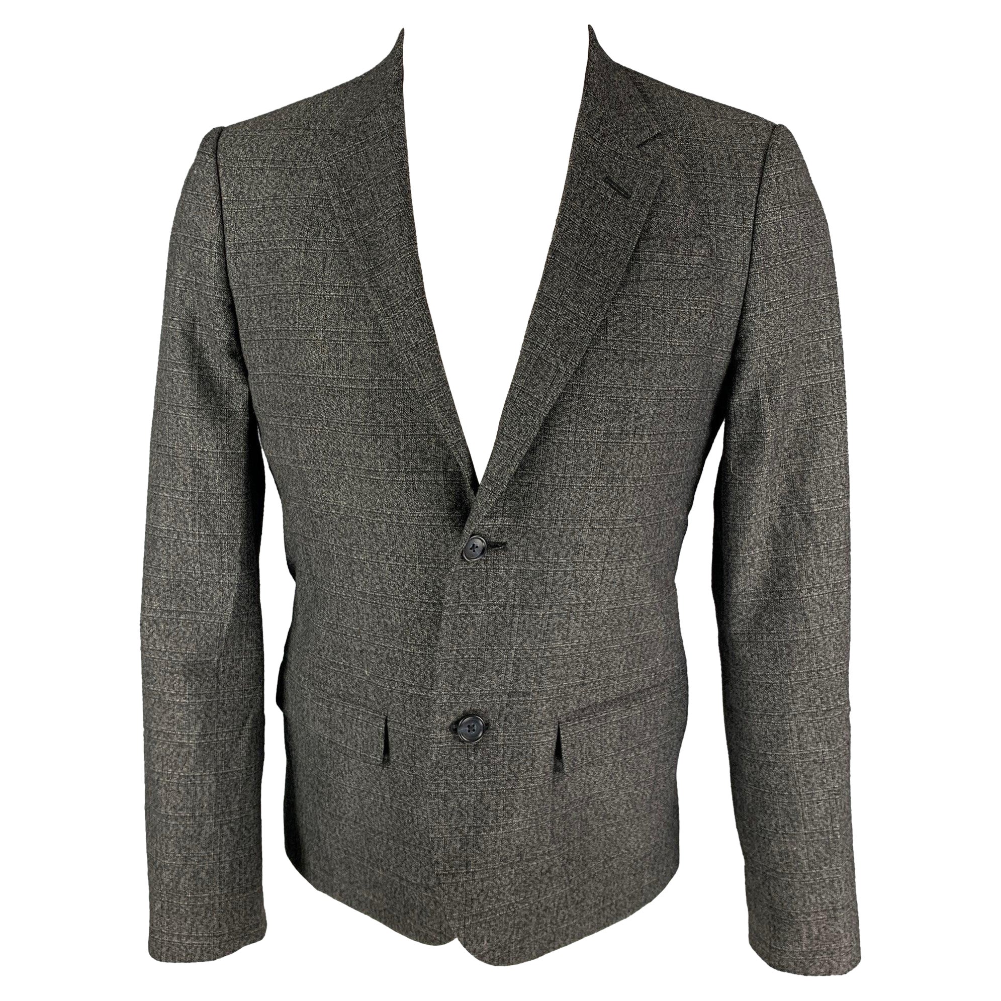 MARC by MARC JACOBS Charcoal Heather Wool Blend Notch Lapel Sport Coat For Sale