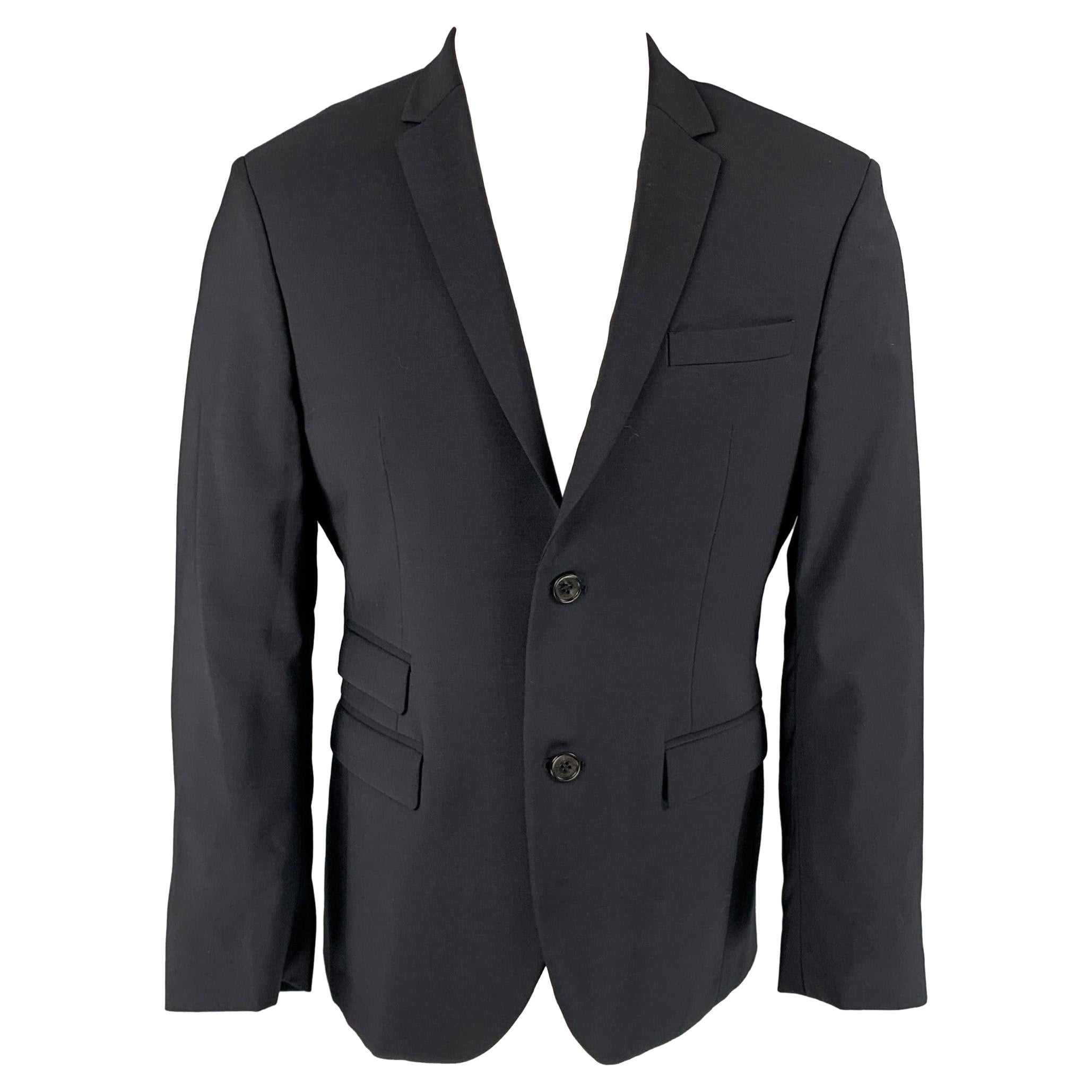 NEIL BARRETT Size 40 Navy Wool Single Breasted Slim Fit Sport Coat For Sale
