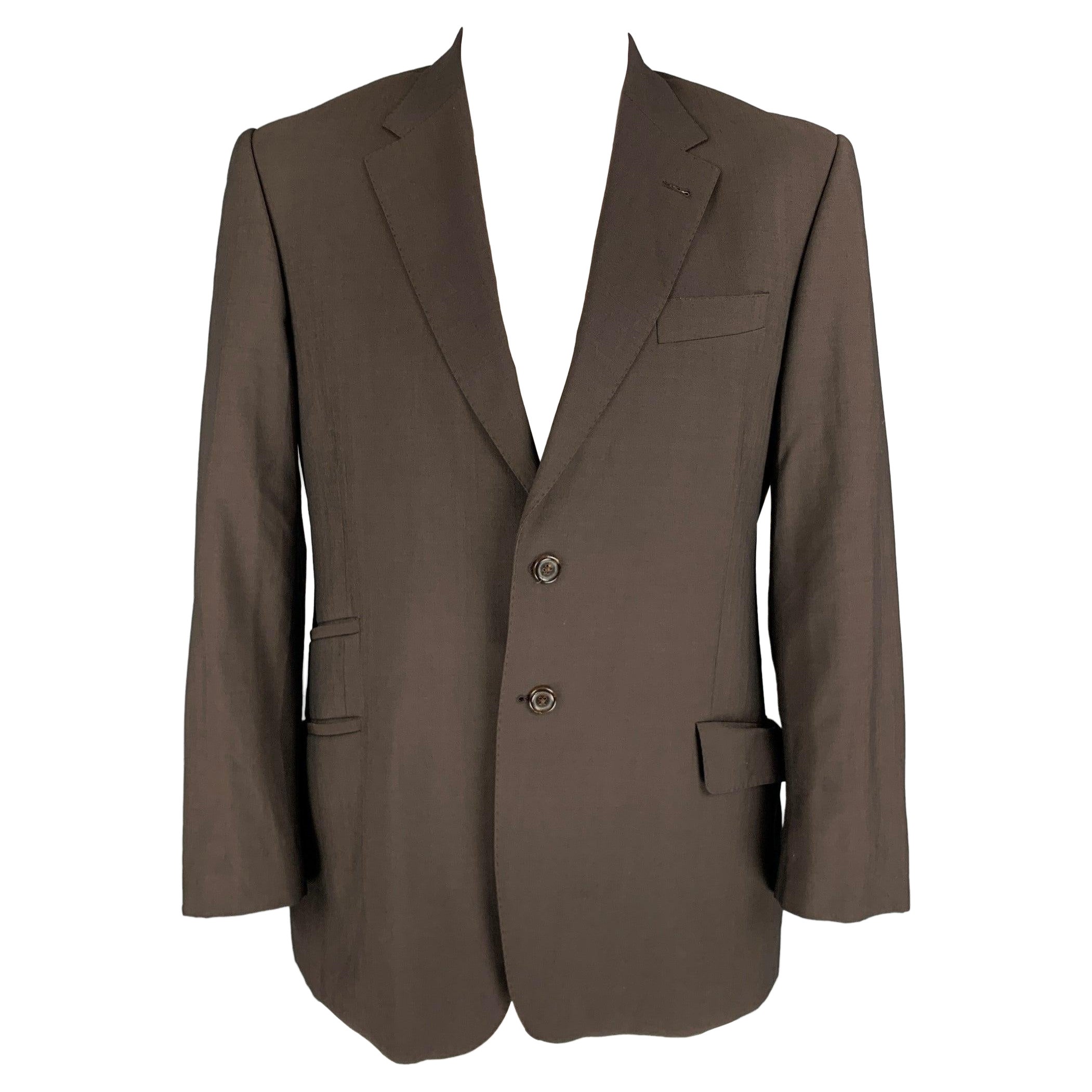 PAUL SMITH Size 44 Brown Wool / Mohair Single Breasted Sport Coat For Sale