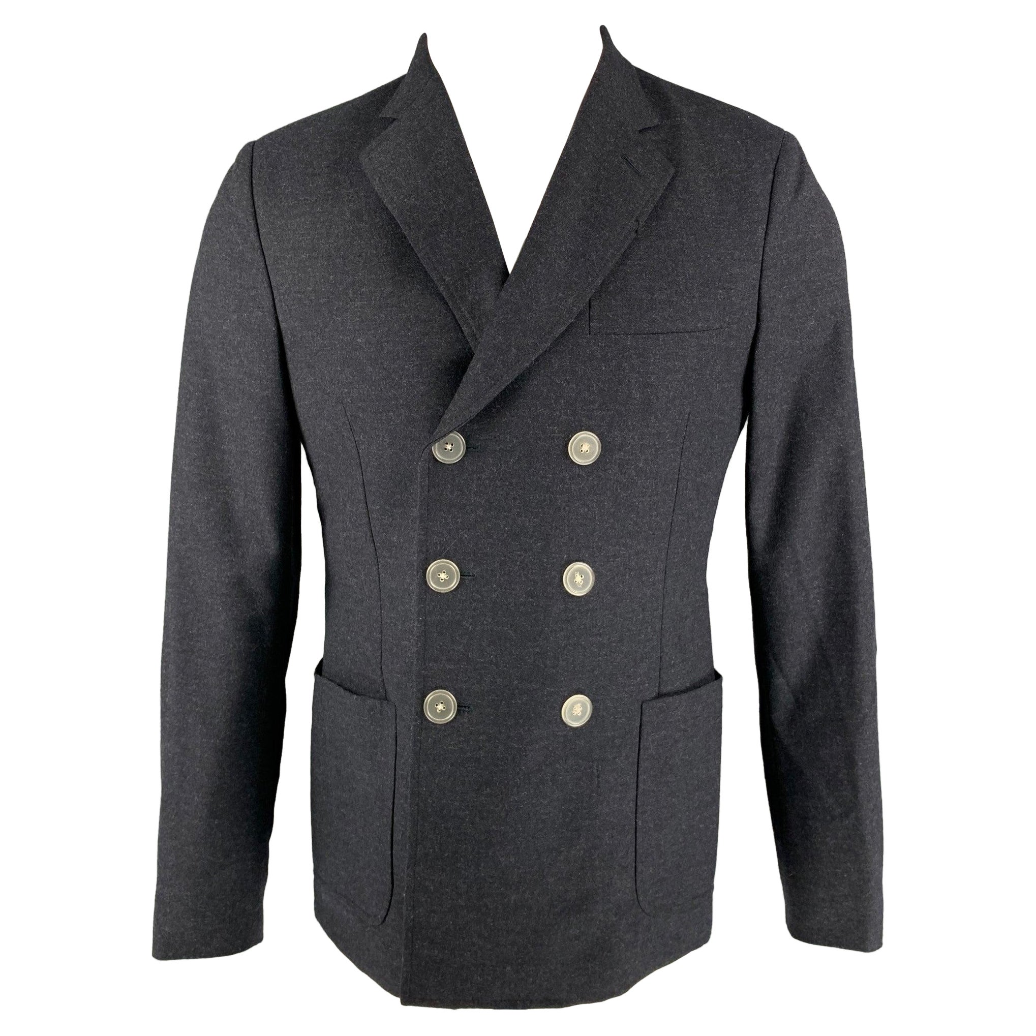 BAND OF OUTSIDERS Size 40 Charcoal Wool Double Breasted Sport Coat For Sale